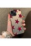 iPhone 14 Plus/15 Plus Compatible Hard Acrylic Back Silicone Edge Lens Protection Five Star Pattern Case - 3
