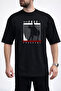 Men's Born to Be Free Text Printed Crew Neck Black T-Shirt