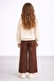 Cream Daisy Embroidery Detailed Jean Pants Girls' 2-Piece Set 23520 - 5