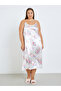 Plus Size Women Floral Print Robe and Satin Slip Dress - 5