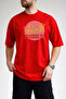 Men's Linear Line Unlimited Text Printed Crew Neck Red T-Shirt - 3