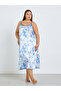 Plus Size Women Printed Robe and Satin Slip Dress - 5