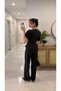 Noddwer Black Blouse Pants Set - 4