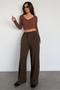 Brown Wide Leg Barrel Fit Sweatpants Mg2646 - 4
