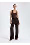 Brown Patterned Palazzo Trousers