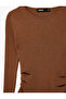 Long Sleeve Draped Detailed Round Boat Neck Knit Sweater - 5