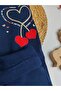 Heart-Shaped Navy Blue Girls' Tights - 2