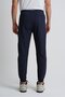 Navy Blue Elastic Cuffs, Lace-Up Waist, Zippered Pockets, Standard Fit Men's Sweatpants - 7
