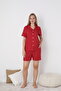 Women's 100% Cotton Short Sleeve Shorts Pajamas Set 19087 - 4