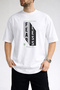 Men's Fearless Text Printed Honeycomb Textured Crew Neck White T-Shirt