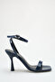 Dark Blue Single Strap Thin Heel Summer Women's Heel Shoes - 6