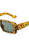 Women Rectangle Sunglasses in Leopard Frame In Green - 3
