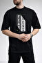 Men's Fearless Text Printed Honeycomb Textured Crew Neck Black T-Shirt - 2