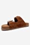 Lusino Women's Genuine Leather Slippers Tan Suede - 4
