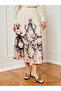 Women White Floral Print Midi Skirt - 2