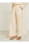Women Off-White Embroidered Wide Leg Trousers - 2