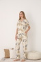 Women's 100% Cotton Buttoned Pajama Set 19101 - 2