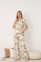 Women's 100% Cotton Buttoned Pajama Set 19101 - 3