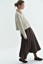 Fur Collared Knitwear Cardigan Stone - 2