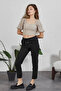 Women's Elastic-Waist Pocketed Carrot Pants - 2