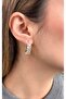 Baguette Jewelled Half Hoop Earrings - 2