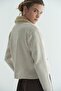 Fur Collared Knitwear Cardigan Stone - 7