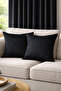 Decorative Velvet-Textured Ada Plain Double Cushion Covers for Living Room, Sitting Room, Children's Room, Balcony, Terrace