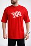 Men's Fearless and Strong Design Vintage Print Crew Neck Red T-Shirt