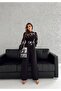 Imported Lace & Scuba Fabric Lined Special Design Jumpsuit Dress with Belt - 4