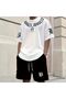 Unisex Letter Printed T-Shirt – Round Neck, Short Sleeve, Casual Set