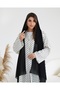 polka dots abaya black and white abaya with matching scarf - 5
