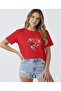 Heart and Tulips Printed Women's Crew Neck Tshirt - 2