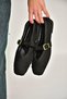 Y444540004 Black Fabric Knitted Detailed Women's Ballerinas