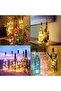 مصباح LED أبيض دافئ بطول 2 متر و20 بوصة، يعمل بالبطارية، سلك نحاسي صغير مزخرف - 6