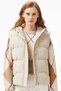 Down Fill Water Repellent Womens Vest Women's Water Repellent Fixed Hooded Goose down Vest Stone