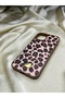 Leopard Phone Case Compatible with iPhone 13 - 14 - 15 |   Brown Framed Silicone Case - 2