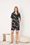Women's 100% Cotton Short-Sleeve Shorts Pajamas Set 19105 - 2