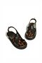 Y390160503 Black Genuine Leather Thick Soled Women's Sandals - 7
