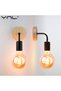 Black Vintage Wood Wall Lamp E27 220V 110V Sconce Wall Lights Fixture For Bedside Living Room Home L