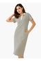 Striped T-shirt Dress with Contrast Collar - 2