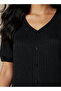 Textured Midi Shirt Dress with Puff Sleeves - 4
