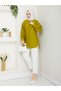 Women's Hijab Wrinkled Oil Green Stylish Comfortable Shirt - 4