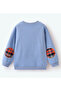 Vehicle Embroidered Full Sleeves Sweatshirt - Blue - 2