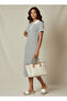 Striped T-shirt Dress with Contrast Collar - 2