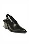 U654304103 Black Genuine Leather Western Heeled Shoes - 6