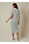 Striped T-shirt Dress with Contrast Collar - 3