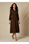 Midi Linen Shirt Dress with 3/4 Sleeves - 2