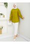 Women's Hijab Wrinkled Oil Green Stylish Comfortable Shirt - 2