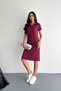 Women's Burgundy Modal Fabric Polo Collar Dress