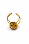 Gold Color Adjustable Women's Ring with Stone and Oval Detail - 3
